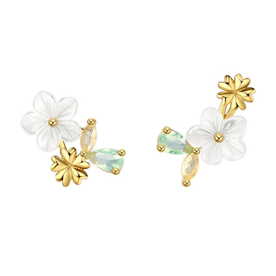 Aretes de Botón Floral Weiming - Diseño Elegante en Flor