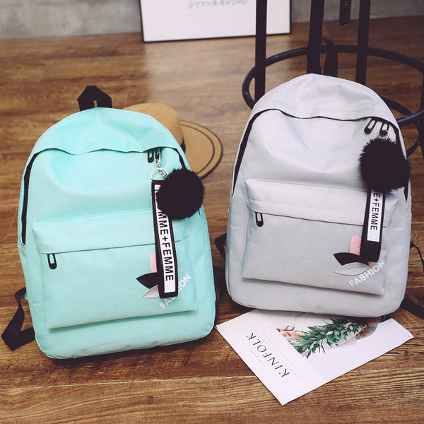 Mochila de Lona con Estampado de Hojas
