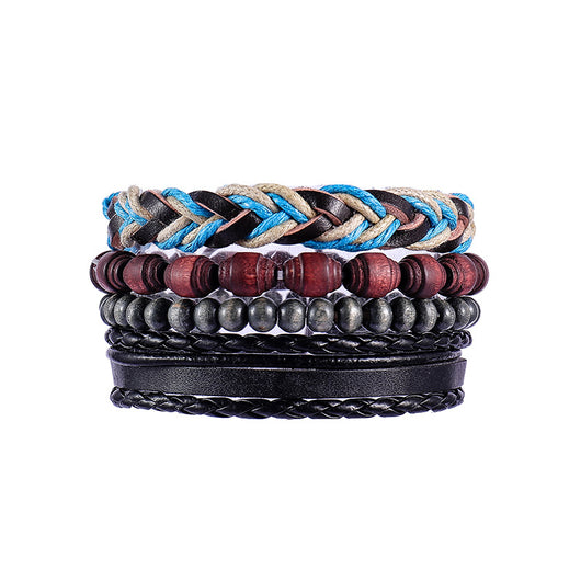 Pulsera de Cuero Auténtico Tejida con Cuentas - Estilo Étnico Retro - Image 24