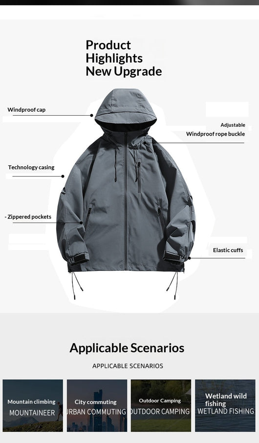 Gabardina Deportiva para Hombre con Capucha - Image 16