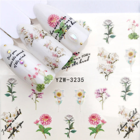 Stickers de Arte en Uñas con Globo Aerostático y Flores - Image 15