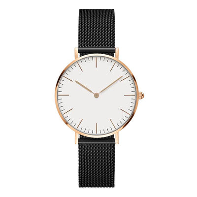 Reloj de Hombre Cuarzo Oro Rosa Ultra Delgado con Correa de Acero Doble Aguja - Image 15