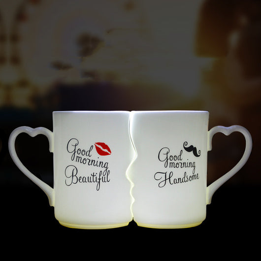 Taza de Cerámica para Parejas Kiss - Regalo Romántico para San Valentín