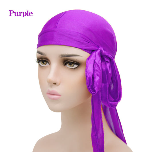 Turbante Pirata de Seda Sintética con Cola Larga - Image 36