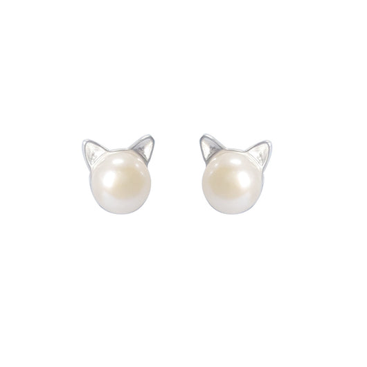 Aretes de Plata 925 con Perlas de Agua Dulce y Diseño de Orejas de Gato - Image 12