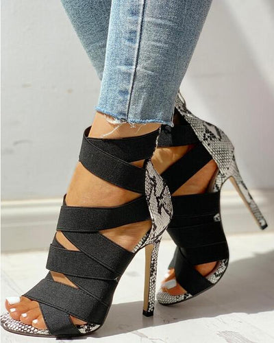 Tacones Altos Estampado Serpiente - Diseño Seductor - Image 4