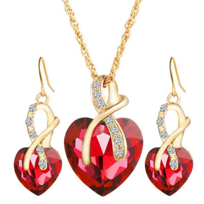 Conjunto de Joyas con Aretes y Collar de Cristal - Image 7