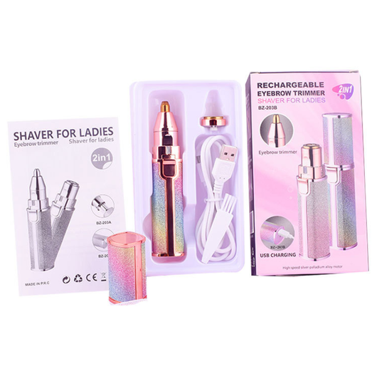 Depiladora Eléctrica Compacta con Diseño de Labial y Perfilador de Cejas Automático - Image 12