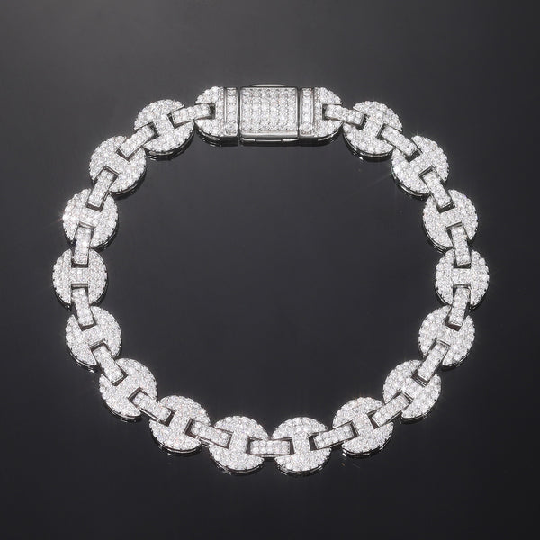 Collar y Pulsera de Plata 925 con Moissanita 8mm - Joyería Personalizada para Hombre