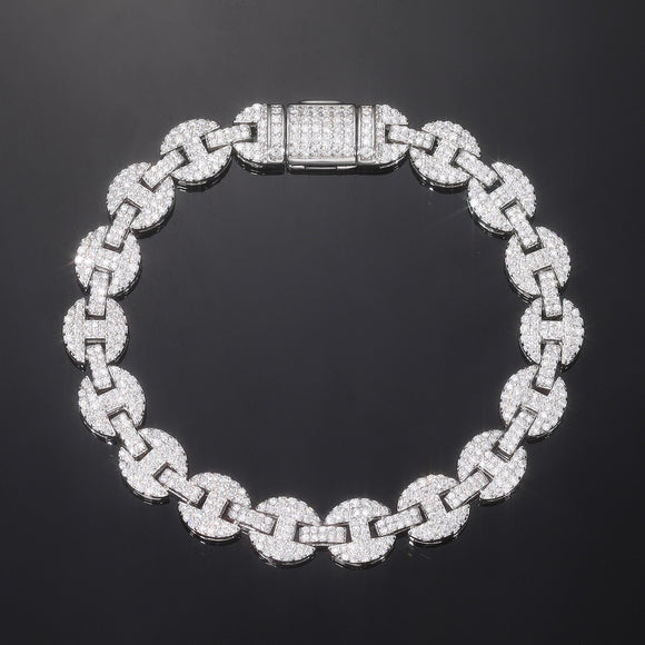 Collar y Pulsera de Plata 925 con Moissanita 8mm - Joyería Personalizada para Hombre