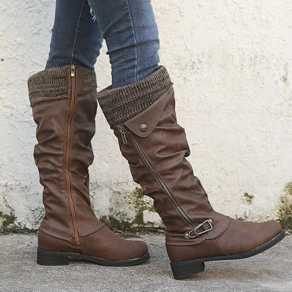 Botas de Tacón Bajo y Punta Redonda