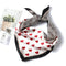 Pañuelo de seda con estampado cuadros y corazón para mujer