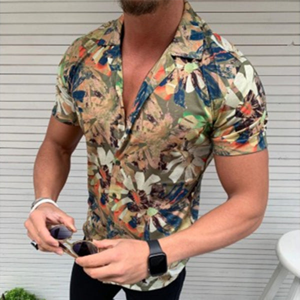 Traje de Baño Estampado Cuello Marinero con Mangas Cortas