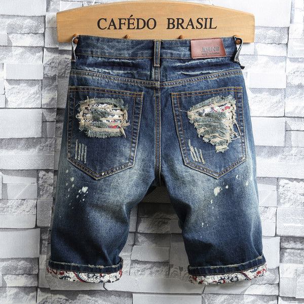 Shorts de Mezclilla Perforada para Verano