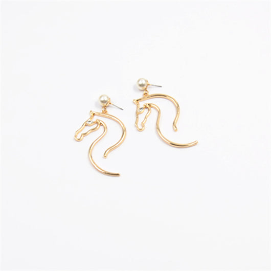 Aretes Cabeza de Caballo Temperamento Elegante - Joyería Exagerada Estilo Europeo - Image 3
