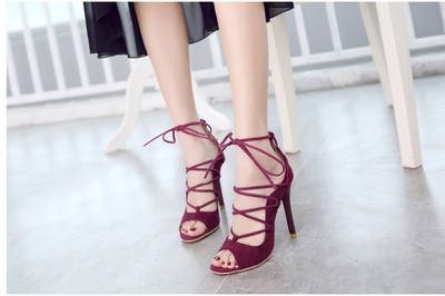 Sandalias de Tacón Alto Pez Boca Romana - Tallas Grandes para Mujer - Image 6
