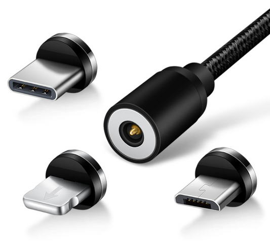 Cable Magnético 3 en 1 de 360° Compatible con Apple - Carga Inalámbrica