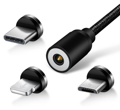 Cable Magnético 3 en 1 de 360° Compatible con Apple - Carga Inalámbrica
