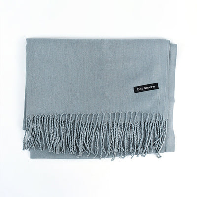 Bufanda Ligera de Color Liso con Flecos Elegantes - Image 29