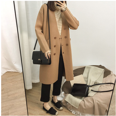 Cardigan Tejido Grueso Coreano Talla Grande - Abrigo Suelto Doble Botonadura para Otoño e Invierno - Image 5