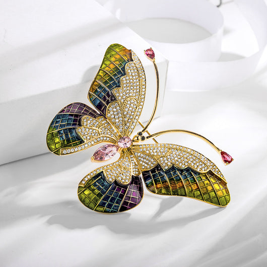 Broche Mariposa con Incrustaciones de Circón de Alta Calidad para Mujer - Image 4