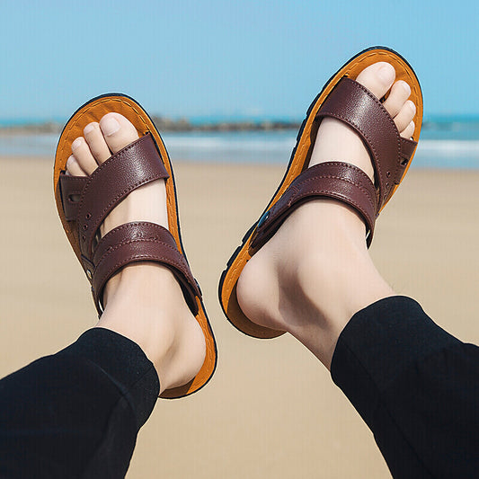 Sandalias de Cuero para Hombre - Calzado Casual de Playa y Moda - Image 2