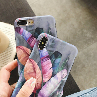 Funda para teléfono con diseño retro de hojas de plátano en colores vibrantes - Image 3