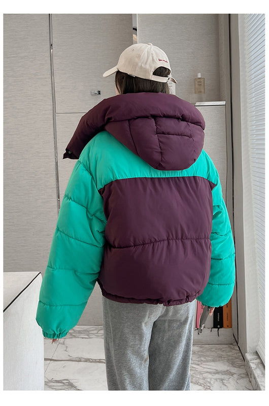 Chaqueta Corta de Algodón con Parches Contrastantes Gruesos para Mujer - Image 37