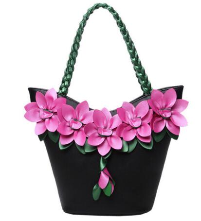 Bolsa Tote de Cuero BIRDS Diseñador con Flores - Cartera Vintage Composite para Mujer - Image 3