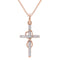 Alloy Pendant With Diamond And Eight-character Cross Necklace Rose Dorado 1PC