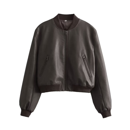 Chaqueta Piloto Motociclista para Mujer con Cuello Mao - Image 3