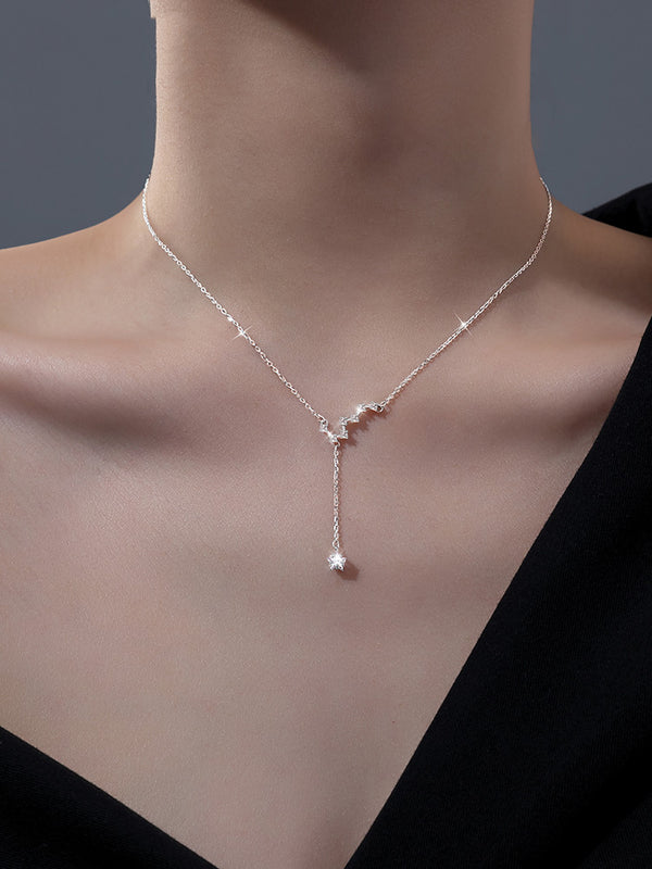 Collar Plata 925 Cadena Clavícula Mujer Lujo Nicho Verano