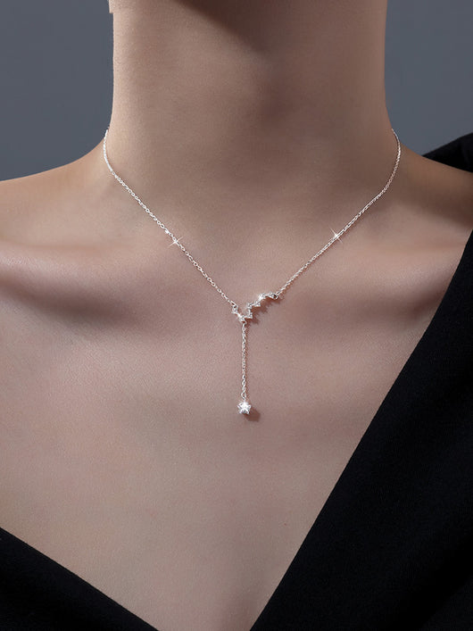 Collar Plata 925 Cadena Clavícula Mujer Lujo Nicho Verano