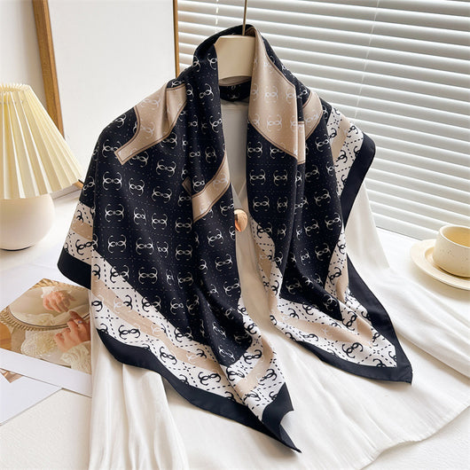 Chal Hijab Protector Solar con Bloques de Color Floral - Image 68
