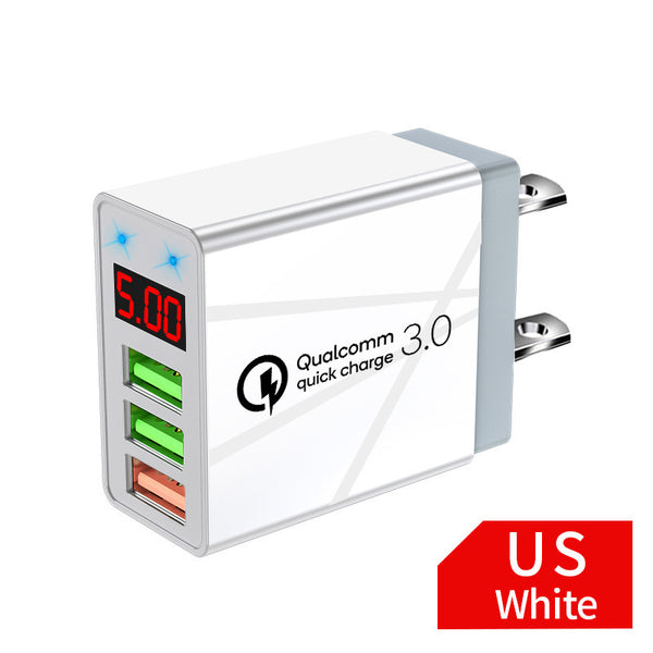Cargador USB para móvil con pantalla digital