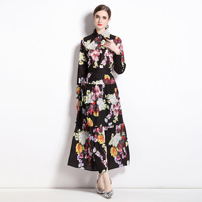 Conjunto Elegante Falda y Blusa Estampado Rosas Vintage - Image 4