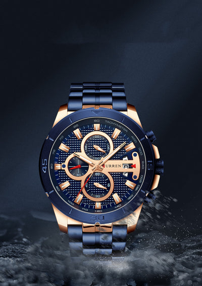 Reloj Multifuncional de Cuarzo con Calendario y Correa de Acero para Hombre - Image 5