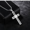Titanium Steel Wire Cross Men's Necklace Plateado with chain