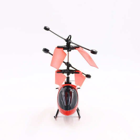 Red and black RC suspension induction helicopter toy with red main rotor blades and black tail rotor. - Image 2