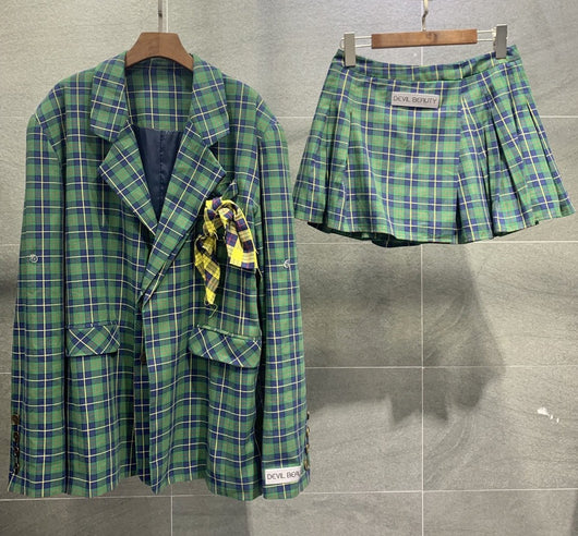 Traje Universitario a Cuadros - Estilo Preppy Moderno - Image 12