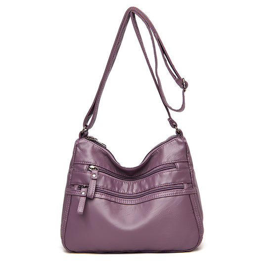 Bolso Bandolera de Cuero Genuino Lavado - Diseño Minimalista Versátil - Image 7