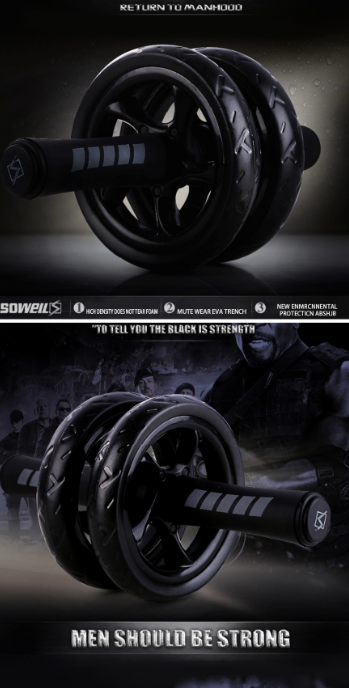 Rueda Abdominal Healthy Helly - Equipo de Entrenamiento de Núcleo Profesional