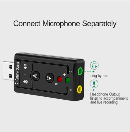 Tarjeta de Sonido USB 7.1 Adaptador de Audio Jack 3.5mm con Micrófono - Image 6