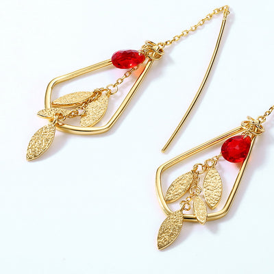 Aretes de Plata 925 con Cristal Rojo - Image 3