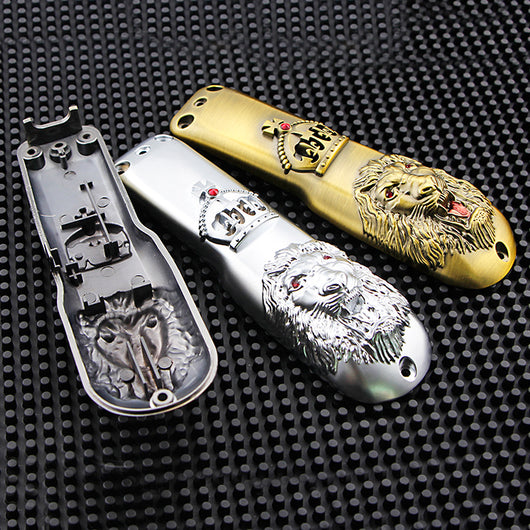 Protector de Máquina Cortadora Retro en Aleación de Zinc con Diseño de León y Calavera - Image 3