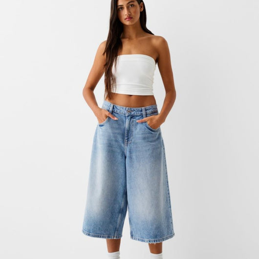 Pantalón Cropped Denim Cintura Baja Holgado - Image 14