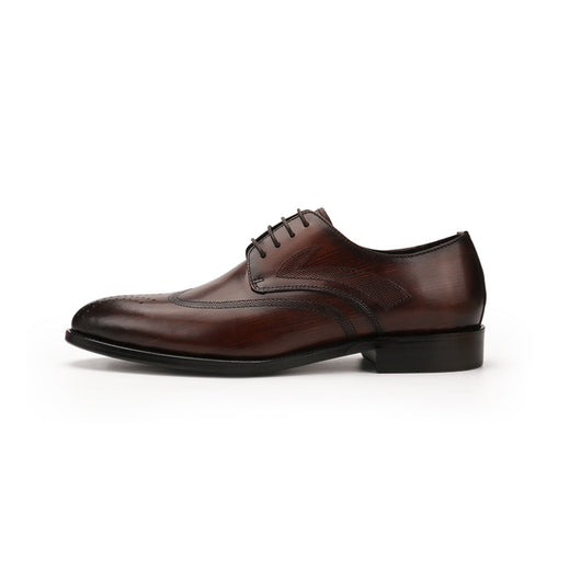 Zapatos de Cuero para Hombre con Punta Afilada y Tallado Artesanal - Image 9