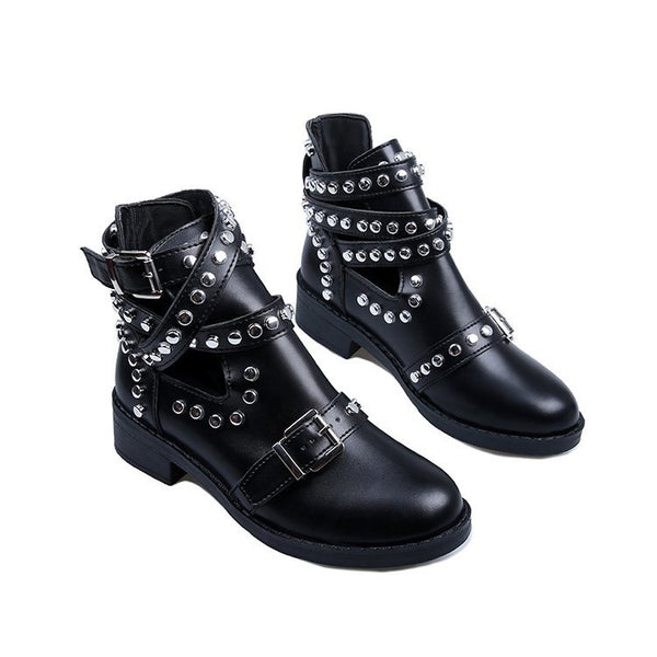 Botas Martin con Remaches de Suela Plana Oversize - Image 6