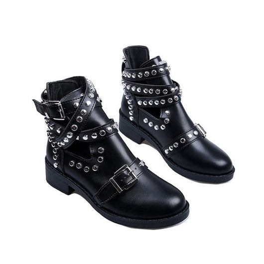 Botas Martin con Remaches de Suela Plana Oversize - Image 6