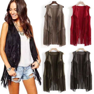 Chaleco Sleeveless con Borlas para Mujer